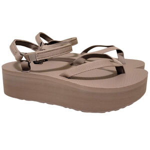 Teva Women Flatform Slim Platform Sport Thong Sandals Size US 8 Caribou Brown